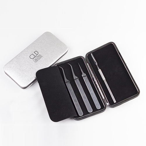 PROFESIONAL TWEEZER SET BLACK